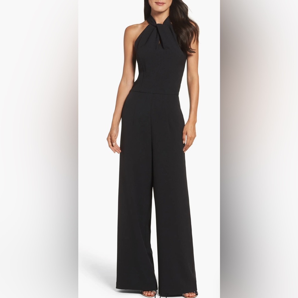 Julia Jordan Black Halter Neck Wide Leg Jumpsuit